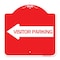 Signmission Visitor Parking With Left Arrow, Red & White Aluminum Architectural Sign, 18" x 18", RW-1818-24377 A-DES-RW-1818-24377 - alternate 1